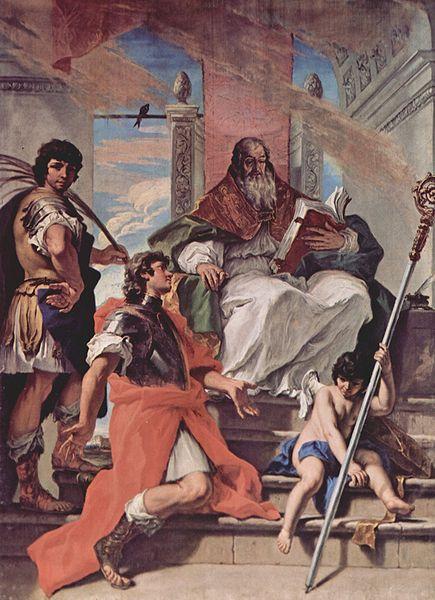RICCI, Sebastiano Rusticus von Verona sowie ein Engel Germany oil painting art